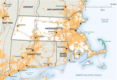 Stock Vector Map of Massachusetts | One Stop Map