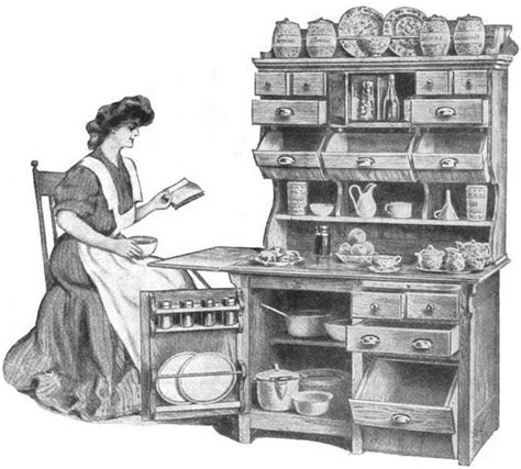 This is a comprehensive video that gets into great detail on what is required to make kitchen cabinets including different styles of cabinet. Kitchen Baking Cabinet Illustration, 1905 | Vintage ...