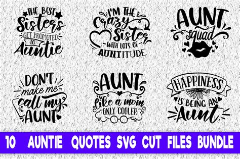 Auntie Quotes Bundle Grafik Von svg bundle · Creative Fabrica
