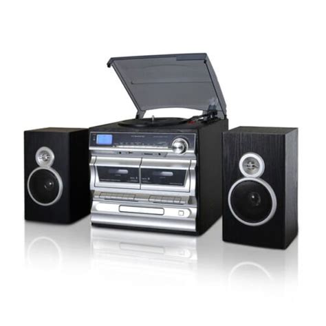 Trexonic 3 Speed Vinyl Turntable Home Stereo System With Cd Player