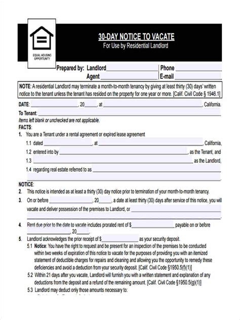 Download texas eviction notice forms nonpayment notice to quit. FREE 5+ Sample 30 Day Notice to Vacate Forms in MS Word | PDF