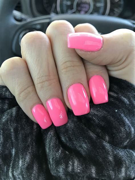 slightly tapered square pink acrylic nails holographic nail polish nail tattoo pink acrylic