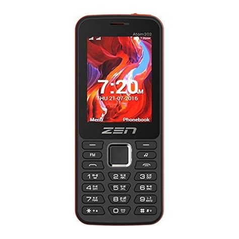 Buy Zen Atom 202 Dual Sim Feature Phone Black And Orange Price In