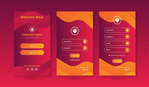 Premium Vector Sign In Amp Sign Up Screens Ui Kit For Mobile App Template
