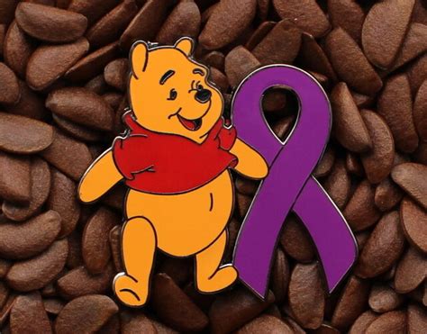 Purple Ribbon Pins Winnie The Pooh Pin Affordable Limited Pins Limited Edition Metal