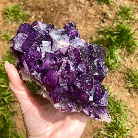 1394g Large Museum Quality Purple And Blue Cubic Fluorite Crystal
