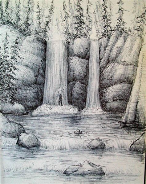Drawings Of Waterfalls