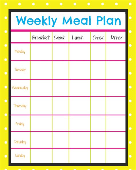 Free Printable Weekly Menu Planner Free Templates Printable