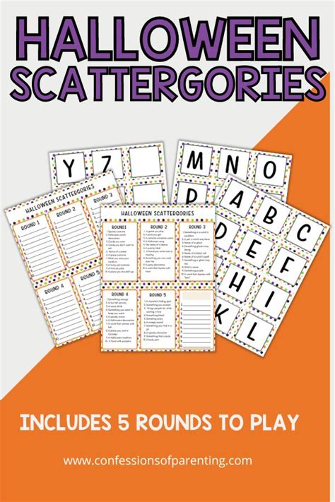 Spooky Halloween Scattergories Printable