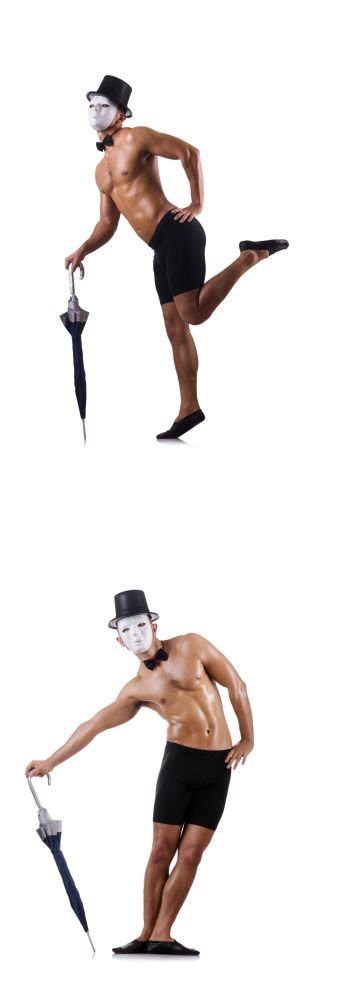 Muscular Mime In The Nude Isolated On A White Background Picture And Hd