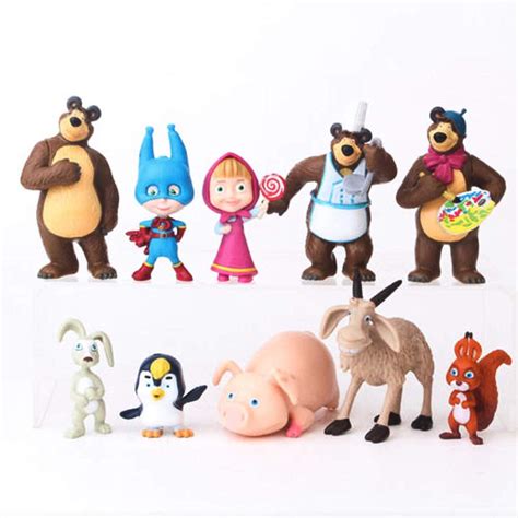 Buy Masha And The Bear Royaltoys Masha Bear Figure Figures Complete Playset 10 Pcs Figures Doll