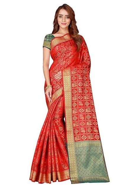 Party Wear Gota Work Pure Kanchipuram Silk Saree 63 M With Blouse Piece At Rs 3150 In Indore