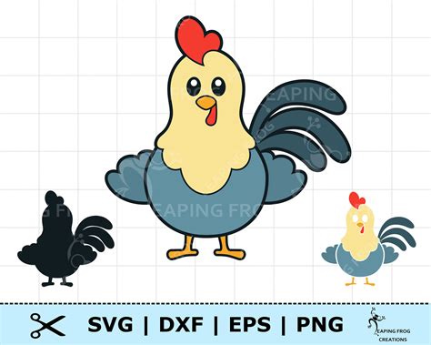 Rooster Svg Chicken Svg Cricut Cut Files Layered Files Dxf Etsy Canada
