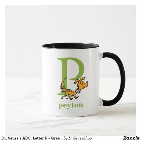 Dr Seusss Abc Letter P Green Add Your Name Mug Abc Letters