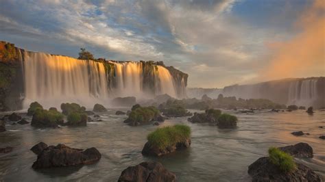Download Fog Waterfall Nature Iguazu Falls Hd Wallpaper
