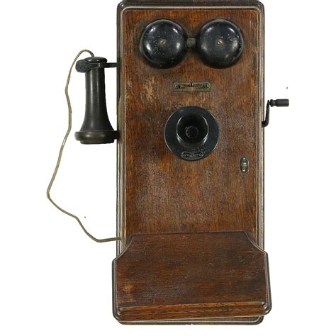 Oak Antique Crank Wall Phone Signed Western Electric From