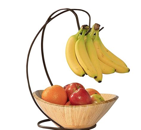 Unusual Fruit Bowl With Banana Hanger Amazon Com Decobros Wire Fruit