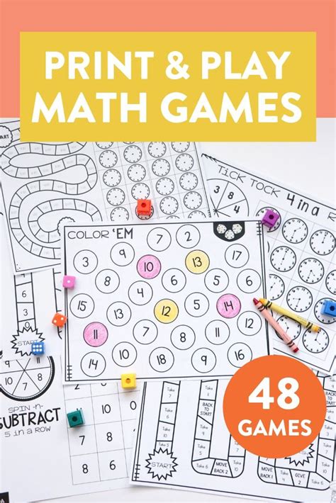 Math Games For 1st Grade Print Play Learn Math Workshop