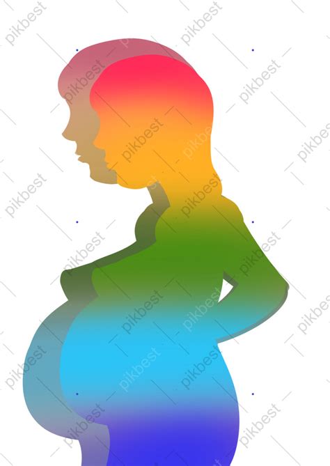 Gambar Siluet Transformasi Warna Ibu Hamil Ibu Elemen Grafis Psd