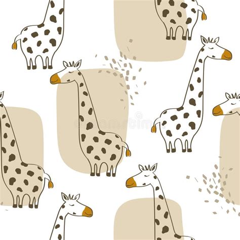 Colorful Seamless Pattern Happy Giraffes Decorative Cute Background