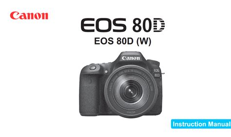Canon Eos 80d Instruction Or Users Manual Available For Download Pdf