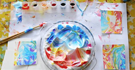 How To Make Diy Marbled Paper With Shaving Cream For Kids