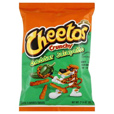 I see these all the time. CHEETOS® Crunchy Cheddar Jalapeno Cheese Flavored Snacks ...