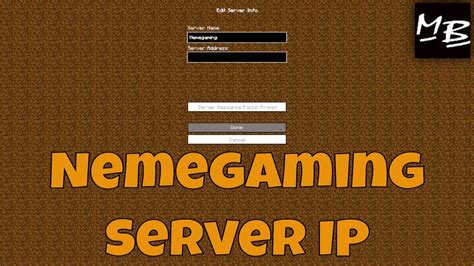 Minecraft Nemegaming Server Ip Address Youtube
