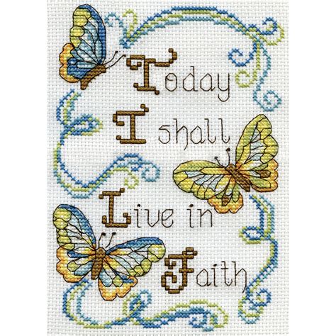 Design Works Counted Cross Stitch Kit 5 X7 Live In Faith Mini 14