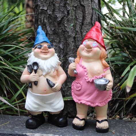 Garden Gnome Naked Nude Gnomes Cooking Naughty Gnome Statue Kitchen X Cm Ebay