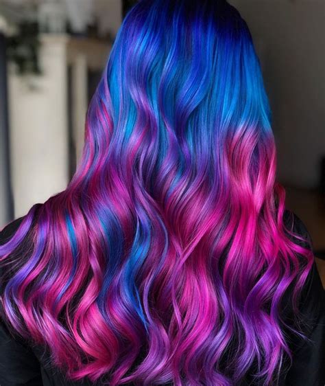 Pink Blue Purple Hair Color Kaylaboyer Teal Hair Color Blue