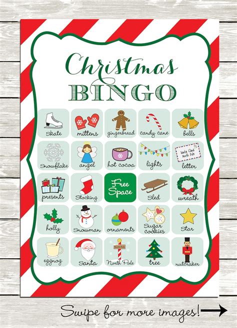 Christmas Bingo Cards 20 Unique Game Cards Printable Instant Etsy