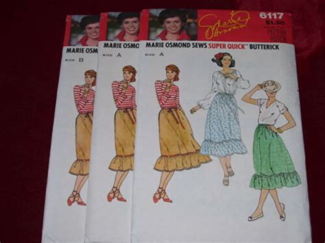 uncirculated 1979 butterick 6117 marie osmond super quick skirt pattern p lg ff ebay