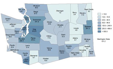 Population Density By County 2010 Office Of Financial Management