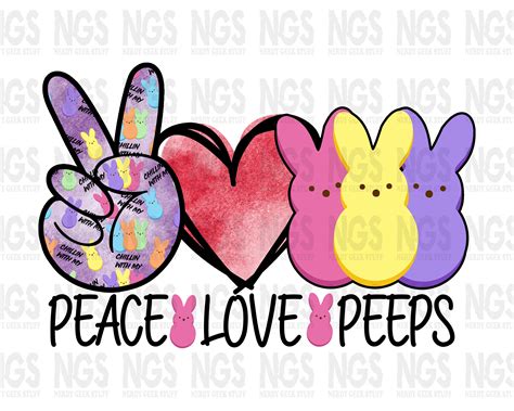 Peace Love Peeps heart sublimation ready PNG | Etsy