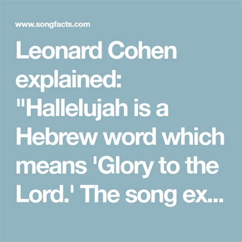 Hallelujah Meaning