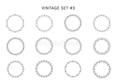 Set Of Circular Decorative Frames Vector Illustration Stock Vector