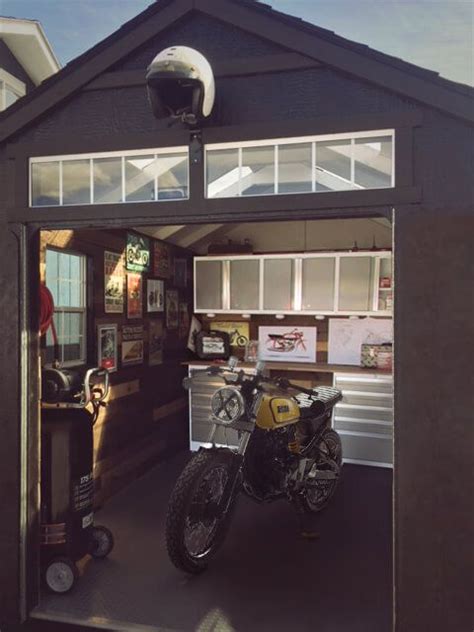 Motorcycle Appearing With Doors Open Motorcycle Garage Garage Design