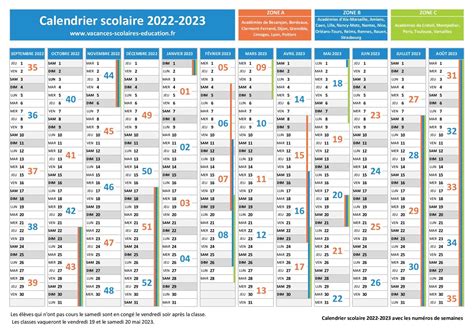 Calendrier Scolaire 2023 Et 2022 à Imprimer Calenweb Calendrier