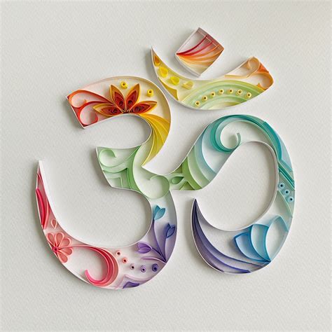 Rainbow Aum Om Quilling Art In Box Frame Great Wall Decor Etsy Uk Quilling Art Quilling
