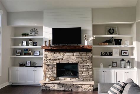 Builtins Around Fireplace Engelsmahome Shiplap Built In Cabinets With