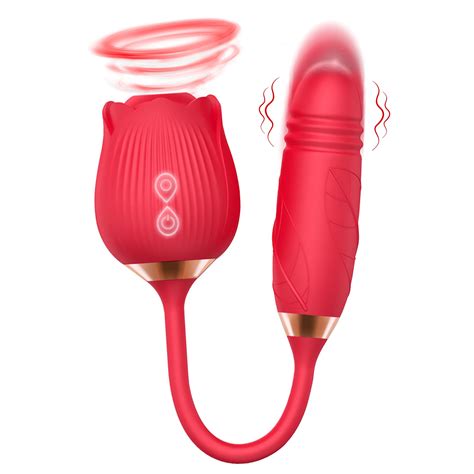 Rose Toy For Women Clitoral Tongue Licking Vibrator With Thrusting