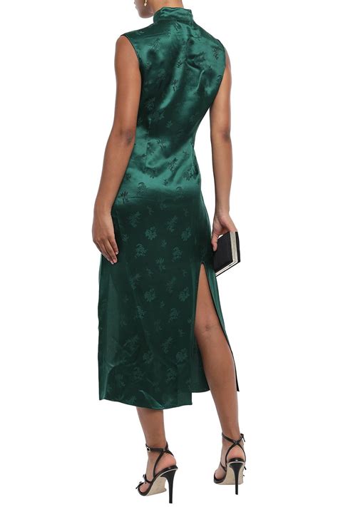 ANNA SUI Silk Satin Jacquard Midi Dress Sale Up To 70 Off THE OUTNET