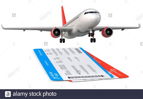 Commercial Airplane Airliner With Two Airline Air Flight Tickets
