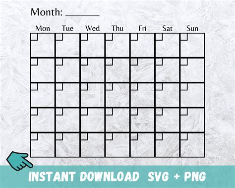 Free Svg Calendar Template