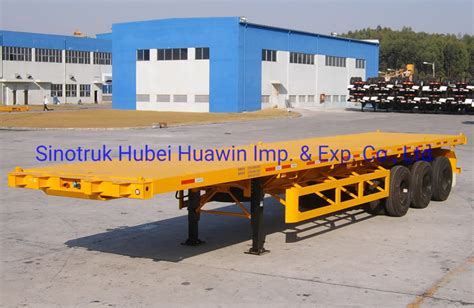 Sinotruk Huawin 20ft40ft 3 Axle Container Trailer Flatbed Trailer Flat
