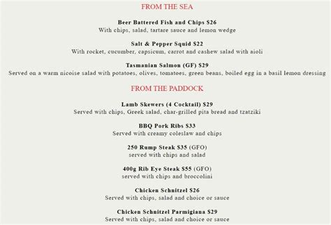 Newmarket Hotel Menu With Prices Effective March 2024