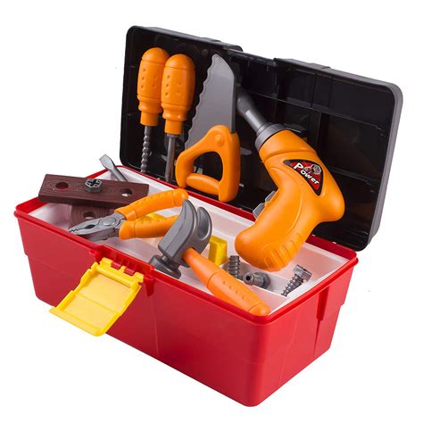 44 Piece Toy Tool Set With Construction Kit Accessories Portable