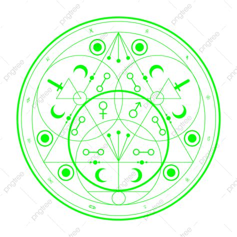 Summoning Circle Png Image Alchemy Summon Circle Ornament Green Line