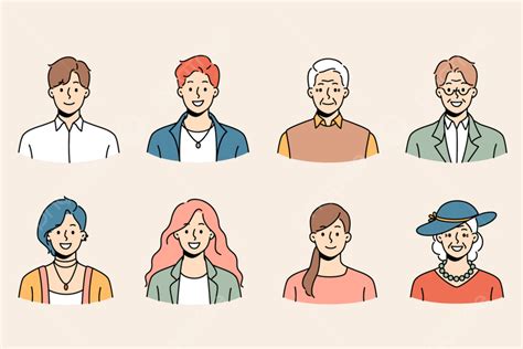 People Different Ages Vector Png Images Set Of Diverse People Of